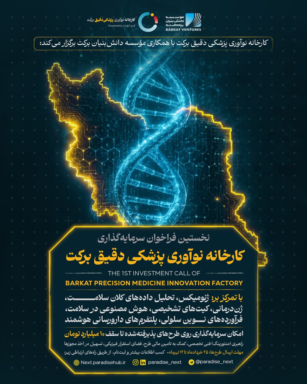 پوستر نخستین فراخوان سرمایه‌گذاری